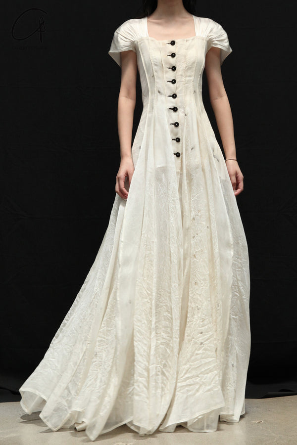 Mutedance 24 Spring/Summer Shell Sleeve Waist Dress MD-MD24SS14-HOARY PM137